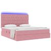 vidaXL Lit avec rangement et LED avec LED Rose 180 x 200 cm Velours