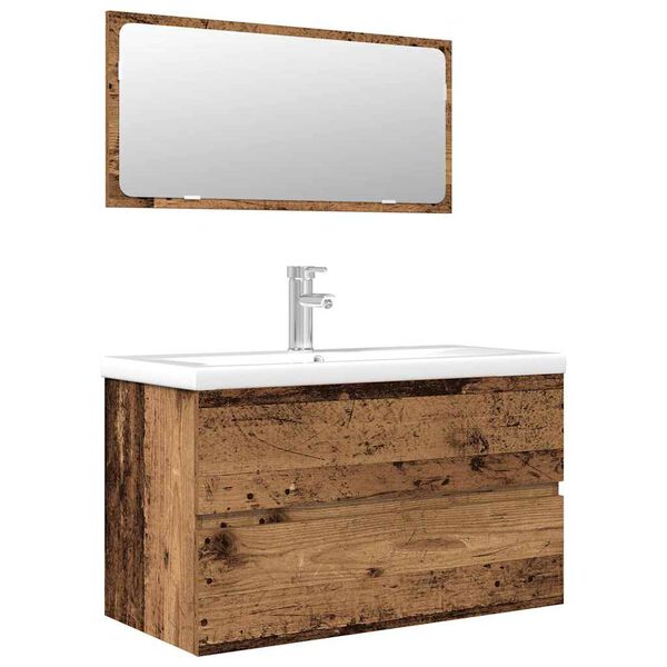 vidaXL Ensemble de meubles salle de bain 3 pcs bois d'ing&eacute;nierie