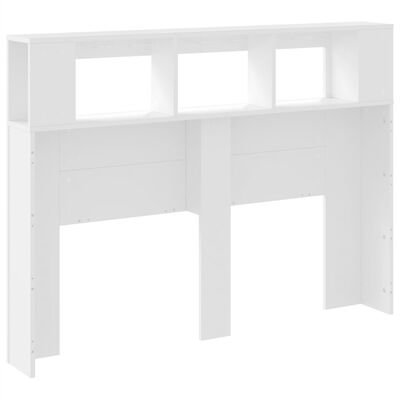 vidaXL Tête de lit à LED blanc 140x18,5x103,5 cm bois d'ingénierie