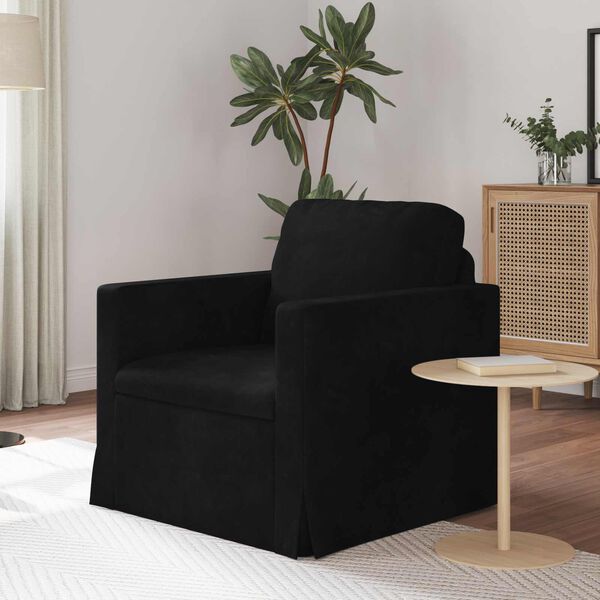 vidaXL Canap&eacute; Noir Dimensions globales: 78 x 78 x 80 cm (l x P x H)