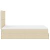 vidaXL Cadre de lit ottoman avec matelas cr&egrave;me 120x190 cm tissu