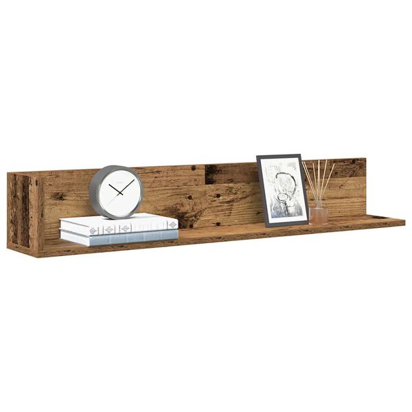 vidaXL &Eacute;tag&egrave;res murales 2 pcs vieux bois 100x16,5x16,5 cm