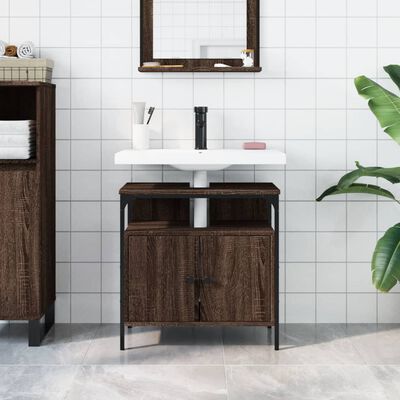 vidaXL Armoire lavabo de salle de bain chêne marron 60x30x60 cm