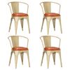 vidaXL Chaises &agrave; manger lot de 4 marron cuir v&eacute;ritable
