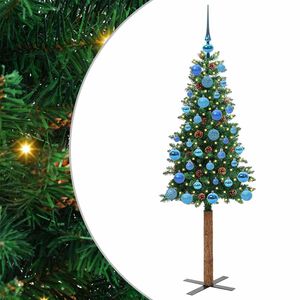 vidaXL Sapin de No&euml;l mince Vert 150 cm PVC et bois de pin massif