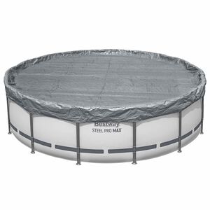 Bestway Couverture de piscine &Oslash;4,57 m Rond Polyester Gris