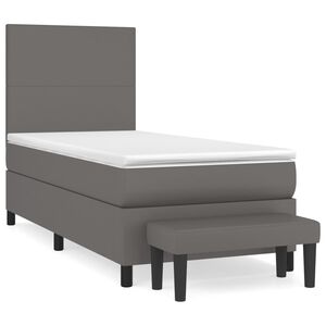 vidaXL Sommier &agrave; lattes de lit avec matelas Gris 80x200 cm Similicuir