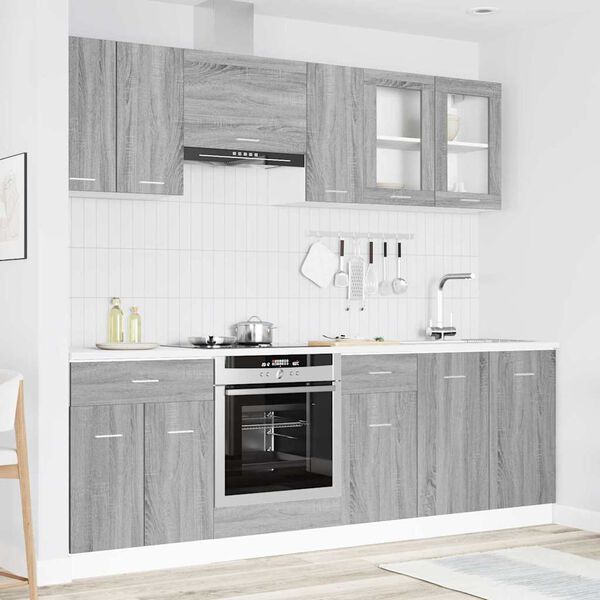 vidaXL Ensemble de meubles de cuisine Lyon 8 pcs Gris Sonoma