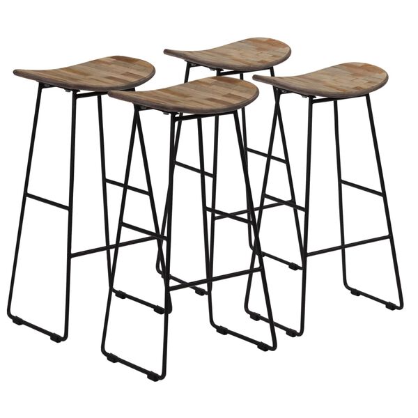 vidaXL Chaises de bar lot de 4 teck recycl&eacute;