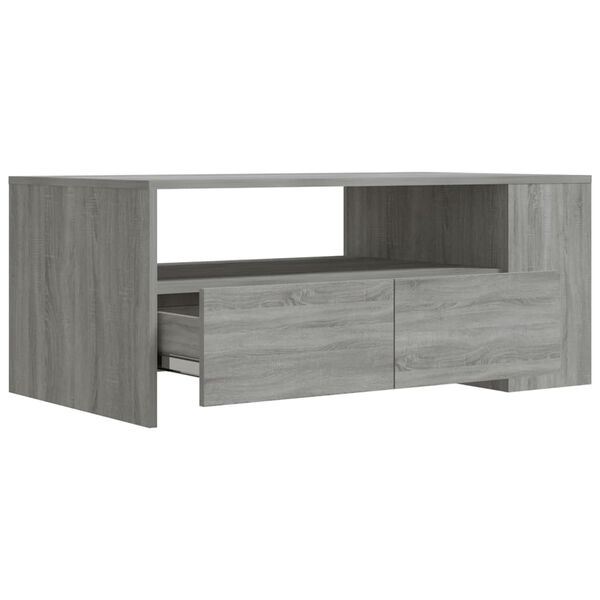 vidaXL Table basse sonoma gris 102x55x42 cm bois d'ingénierie