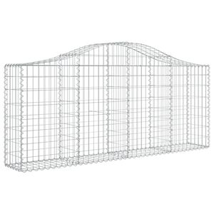 vidaXL Panier de gabions arqu&eacute; 200x30x80/100 cm Fer galvanis&eacute;