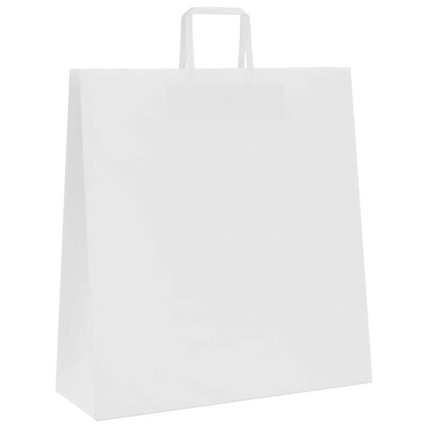 vidaXL Sacs en papier 50 pcs avec poign&eacute;es blanc 45x17x48 cm