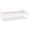 vidaXL Cadre de lit de jour sans matelas blanc m&eacute;tal 90x200 cm