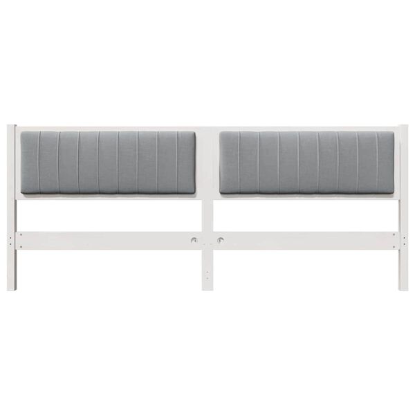 vidaXL T&ecirc;te de lit capitonn&eacute;e avec t&ecirc;te de lit Blanc 200 cm Pin massif