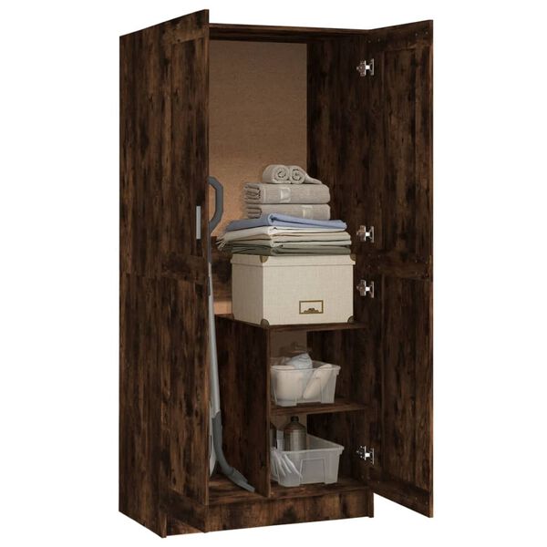 vidaXL Garde-robe Ch&ecirc;ne fum&eacute; 82,5x51,5x180 cm Bois d'ing&eacute;nierie
