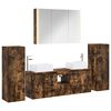vidaXL Ensemble de mobilier de salle de bain 6 pc Ch&ecirc;ne fum&eacute;