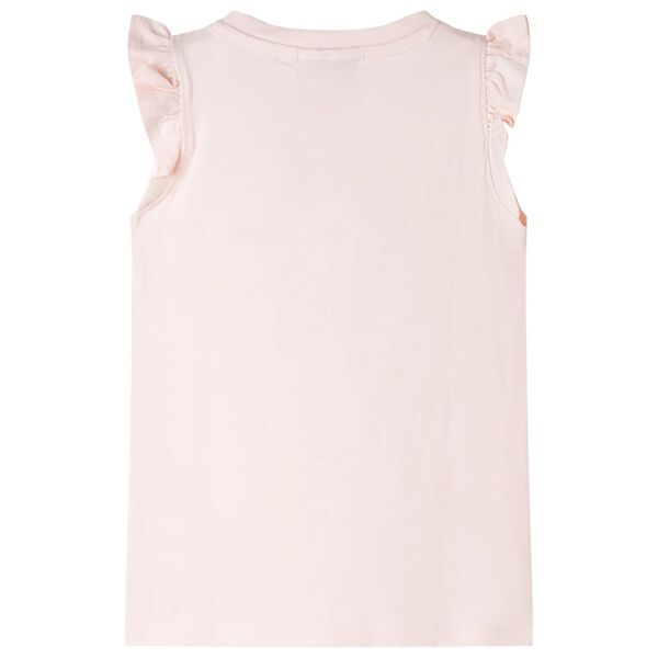 T-shirt enfants avec manches &agrave; volants rose p&acirc;le 116