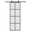 vidaXL Porte coulissante kit de quincaillerie noir 76x205 cm verre ESG