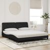vidaXL Lit avec matelas noir 180x200 cm velours