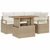 vidaXL Ensemble de canap&eacute; de jardin 5 pcs Beige Poly rotin