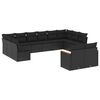vidaXL Salon de jardin 12 pcs avec coussins noir r&eacute;sine tress&eacute;e