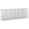 vidaXL Lit sur&eacute;lev&eacute; gabion 2 pcs Argent&eacute; 250 x 50 x 80 cm