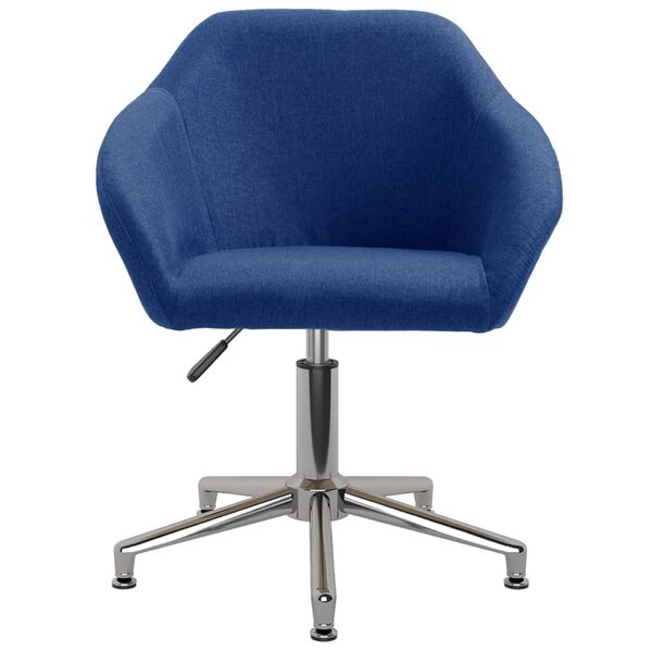vidaXL Chaise pivotante de salle &agrave; manger Bleu Tissu
