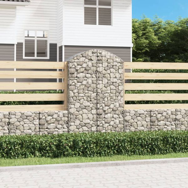 vidaXL Panier de gabions arqu&eacute; 100x50x160/180 cm Fer galvanis&eacute;