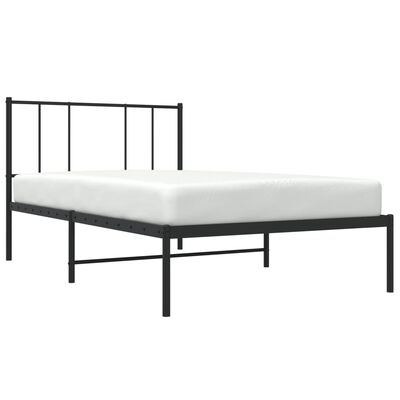 vidaXL Cadre de lit métal sans matelas avec tête de lit noir 100x200cm