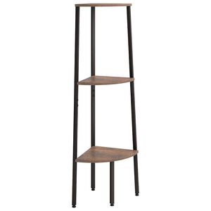 vidaXL &Eacute;tag&egrave;re d'angle 3 niveaux Marron fonc&eacute; et noir 45,5x31,5x120 cm