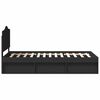 vidaXL Cadre de lit avec t&ecirc;te de lit Noir 90 x 200 cm Pin massif