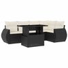 vidaXL Salon de jardin 6 pcs avec coussins noir r&eacute;sine tress&eacute;e