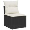vidaXL Ensemble de canap&eacute; de jardin 7 pcs Noir Poly rotin