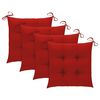 vidaXL Chaises de jardin lot de 4 avec coussins Bois de teck massif