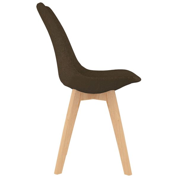 vidaXL Chaises &agrave; manger lot de 4 marron tissu