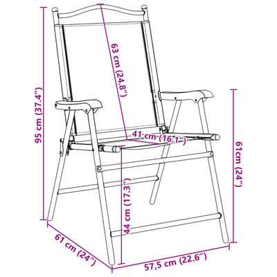 vidaXL Chaises de jardin pliables lot de 2 en acier et textilène