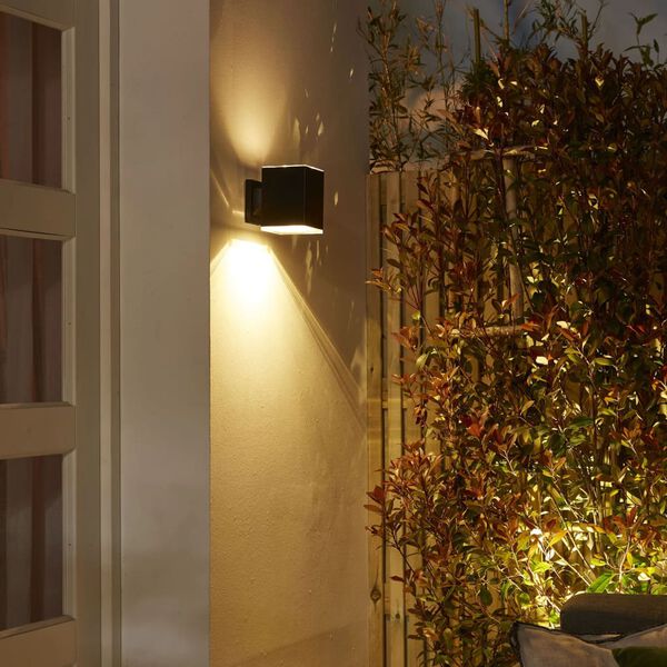 Luxform Lampe de jardin LED solaire intelligente hybride Maine Noir