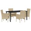 vidaXL Ensemble de salle &agrave; manger pour jardin 5 pc Beige polyrotin