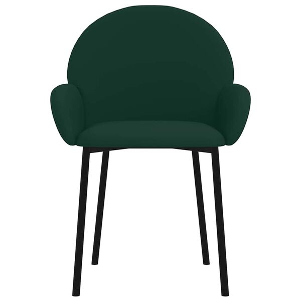 vidaXL Chaises &agrave; manger lot de 2 Vert fonc&eacute; Velours