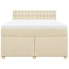 vidaXL Sommier &agrave; lattes de lit avec matelas Cr&egrave;me 160x200 cm Tissu