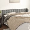 vidaXL T&ecirc;te de lit avec oreilles Gris clair 203x23x78/88 cm Velours