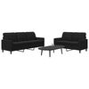 vidaXL Ensemble de canap&eacute;s 2 pcs avec coussins Noir Velours