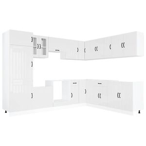 vidaXL Ensemble d'armoires de cuisine 14 pcs Lucca bois d'ing&eacute;nierie