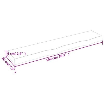 vidaXL Étagère murale marron foncé 100x20x6cm bois chêne massif traité