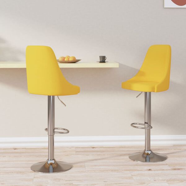 vidaXL Tabourets de bar lot de 2 jaune moutarde tissu