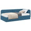 vidaXL Cadre de lit d'angle avec matelas Bleu 100 x 200 cm Velours