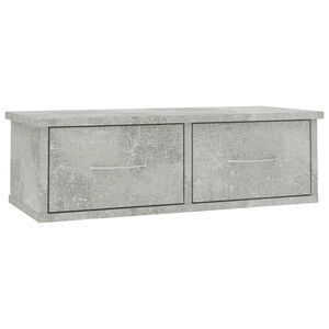 vidaXL &Eacute;tag&egrave;re murale avec tiroirs Gris b&eacute;ton Bois d'ing&eacute;nierie