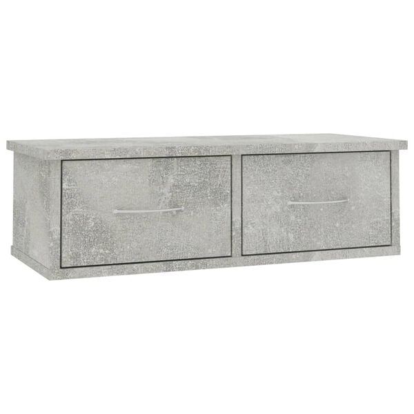 vidaXL &Eacute;tag&egrave;re murale avec tiroirs Gris b&eacute;ton Bois d'ing&eacute;nierie