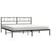 vidaXL Cadre de lit m&eacute;tal sans matelas avec t&ecirc;te de lit noir 193x203cm