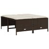 vidaXL Salon de jardin avec coussins 5 pcs marron r&eacute;sine tress&eacute;e